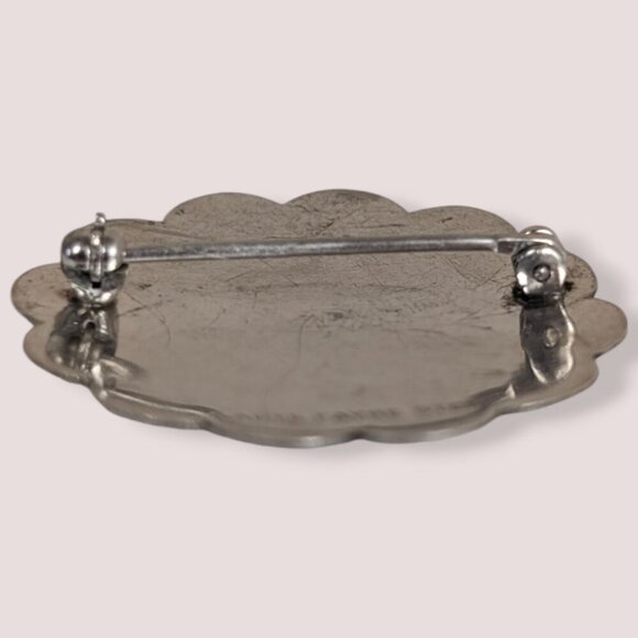 Vintage Ladye Fayre Sterling Etched Brooch - Picture 4 of 6
